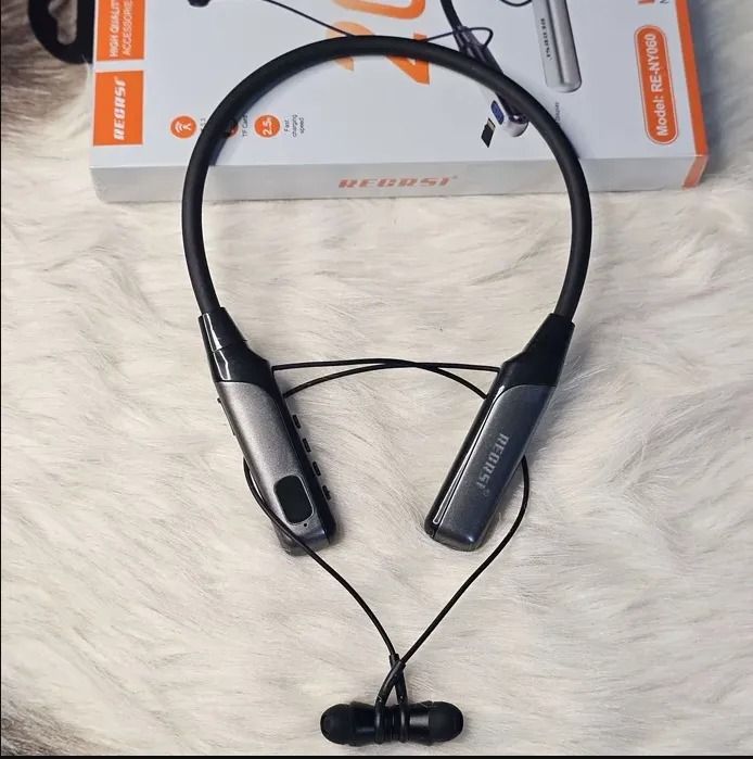 Recrsi Wireless Neckband Bluetooth Earphone RE-NY060 Charging Backup 200 Hours - Image 2