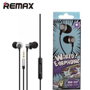 Original REMAX RM-512 3.5 mm Wired Heavy Bass Music Earphone Black Color