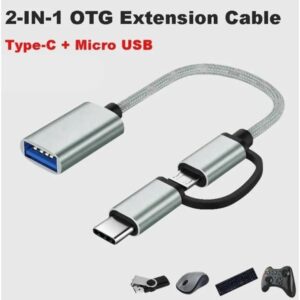 2 in1 OTG USB Cable Adapter Micro USB Type C To USB Converter