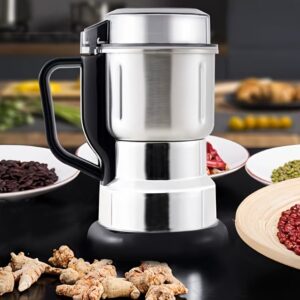 Food Grinder/ Coffee Grinder High Power Multifunctional Electric Stainless Steel Food GrinderElectric Mini Spice Grinder Add 6 Blades, Stainless Steel Grinding Fine Powder for All Kinds of Grains, Condiments, Coffee Beans