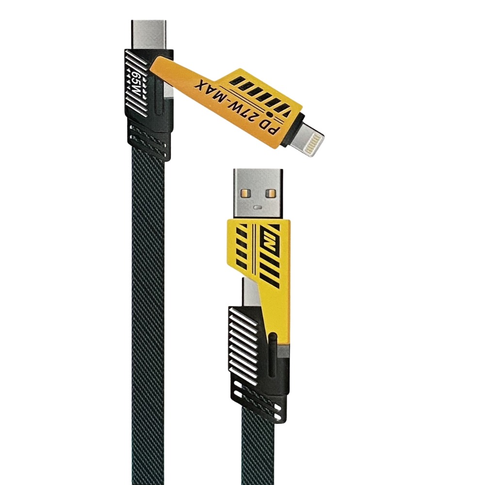 REEOO 4-in-1 Fast Charging & Data Cable – Type-C | Type-B | USB | iPhone Lightning - Image 2