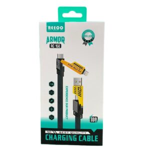 REEOO 4-in-1 Fast Charging & Data Cable – Type-C | Type-B | USB | iPhone Lightning