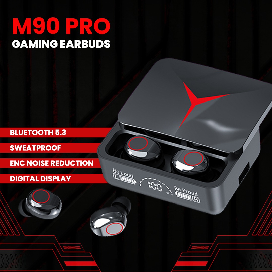 M90 Pro TWS Digital Display Earbuds with HD Voice Noise Cancelling Bluetooth Feature - Image 10